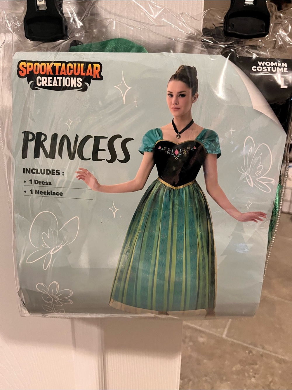 Adult Princess Anna Frozen Costume, Dress and Necklace Large